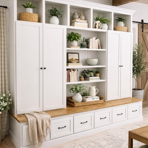 Tennessee Handmade Farmhouse Hall Tree: Rustic Mudroom Organizer with Bench