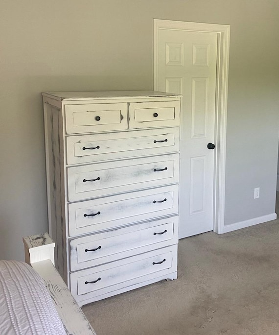 New Jersey Handmade Tall Dresser: Rustic Farmhouse Wood Chest of Drawers