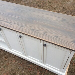 Naples Handmade Rustic Wood Entertainment Center: Farmhouse Media Console with Storage image 4