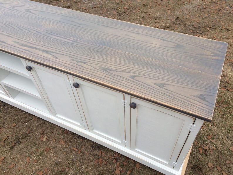 Naples Handmade Rustic Wood Entertainment Center: Farmhouse Media Console with Storage image 4