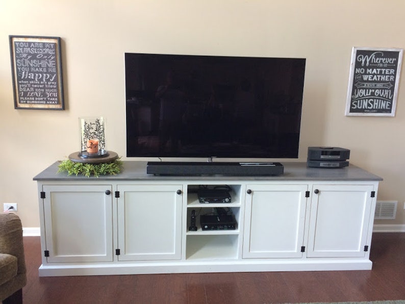 Naples Handmade Rustic Wood Entertainment Center: Farmhouse Media Console with Storage image 3