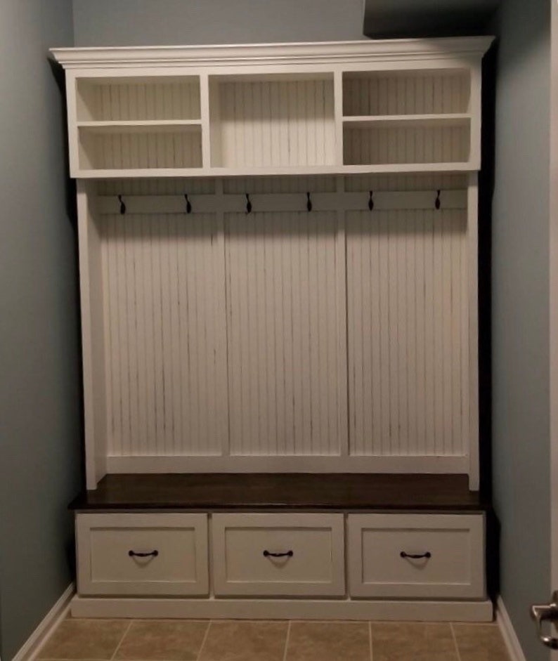 THE MIDLAND 3 section Entryway bench with storage Etsy