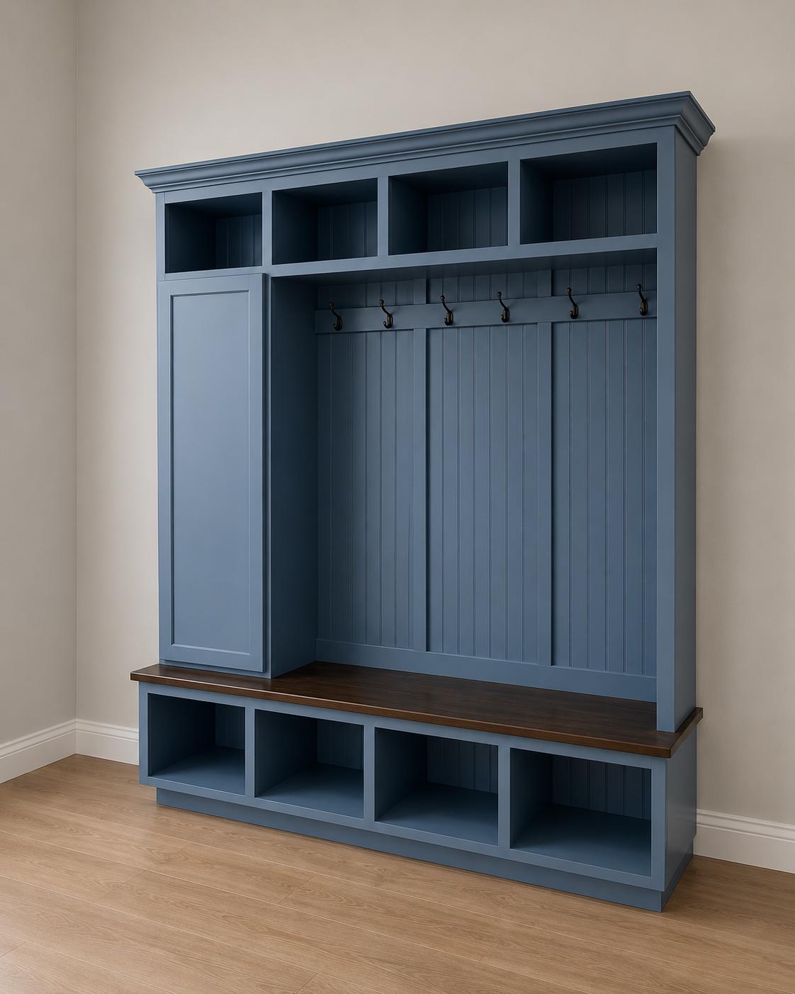 Dallas Handcrafted Hall Tree Bench: Mudroom Entryway Organizer