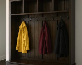 Georgia Handcrafted Mudroom Locker: Entryway Hall Tree with Bench & Coat Rack (4-section)