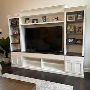 Howell Farmhouse Entertainment Center | Rustic TV Stand | Media Console | Storage Unit | Custom Wood Furniture | Living Room Organizer