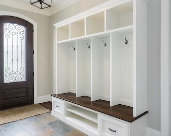Merrick Hall Tree with Shoe Storage Bench: Custom Entryway Locker