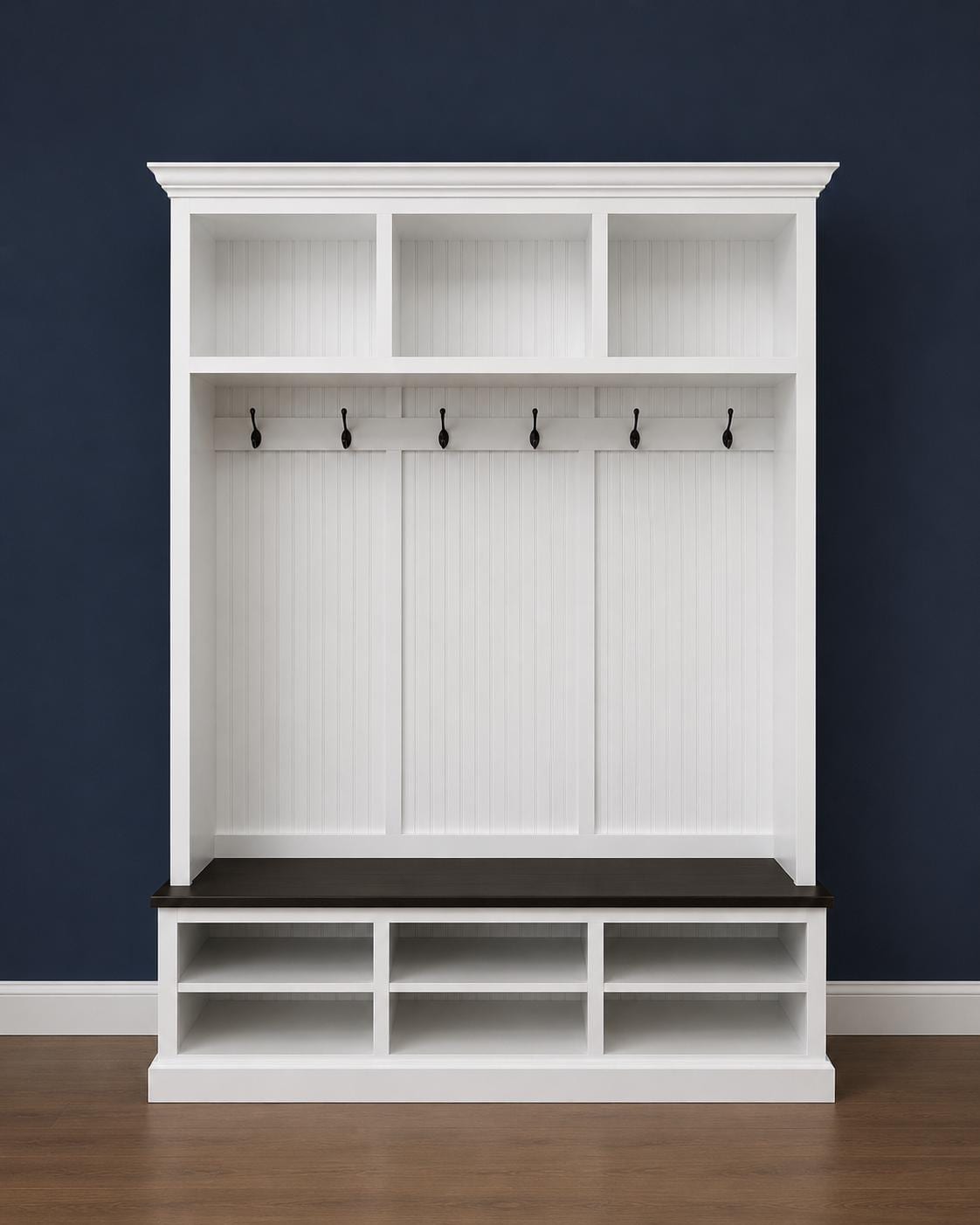 Moraga Farmhouse Mudroom Hall Tree: Entryway Organizer With Shoe