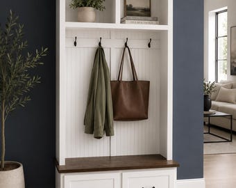 Georgia Mudroom Locker: Wood Hall Tree with Shoe Storage
