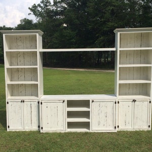 Texas Farmhouse TV Stand: Rustic Media Console with Storage image 5