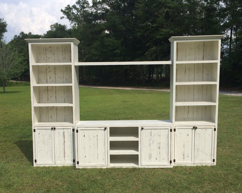 Texas Farmhouse TV Stand: Rustic Media Console with Storage image 5