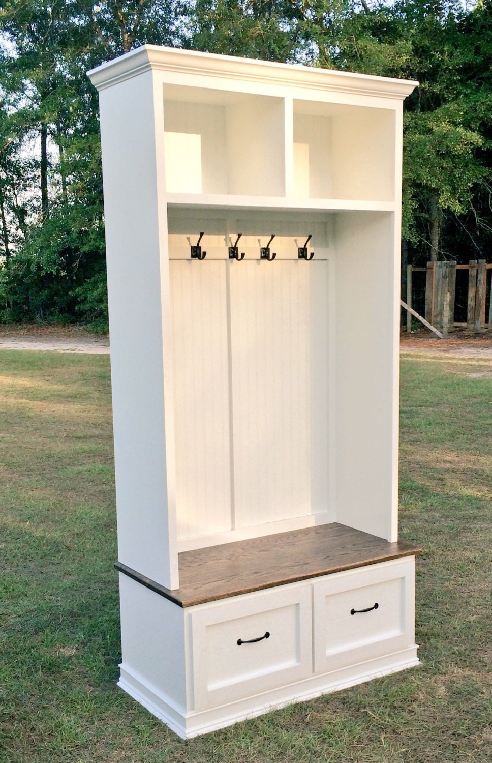 mudroom benches shoe storage on The Georgia 2 Section Mudroom Bench Etsy