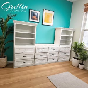 Augusta Wooden Bookcases | Entertainment Unit, Bookcase, Dresser, Bedroom Furniture | Handmade Wood Furniture
