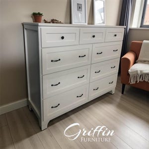 Saint Louis Wood Dresser with Drawers | Solid Wood Chest of Drawers | Bedroom Storage Furniture | Handmade Farmhouse Dresser | Custom Finish