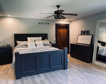 Griffin Handmade Wood Bed Frame: Rustic Farmhouse Style