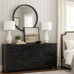 Los Angeles Oversized Rustic Wood Dresser: Farmhouse Bedroom Storage