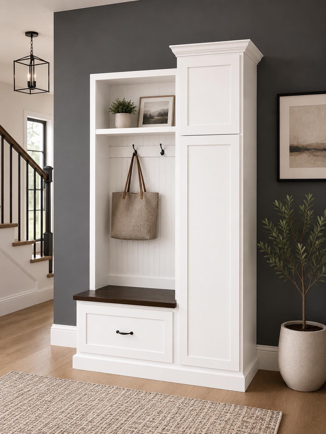 Holbrook Hall Tree: Custom Mudroom Organizer With Shoe Storage - Etsy