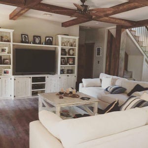 Texas Farmhouse TV Stand: Rustic Media Console with Storage image 6