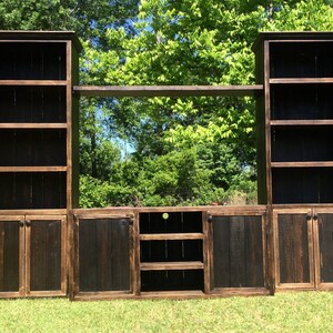 Texas Farmhouse TV Stand: Rustic Media Console with Storage image 2