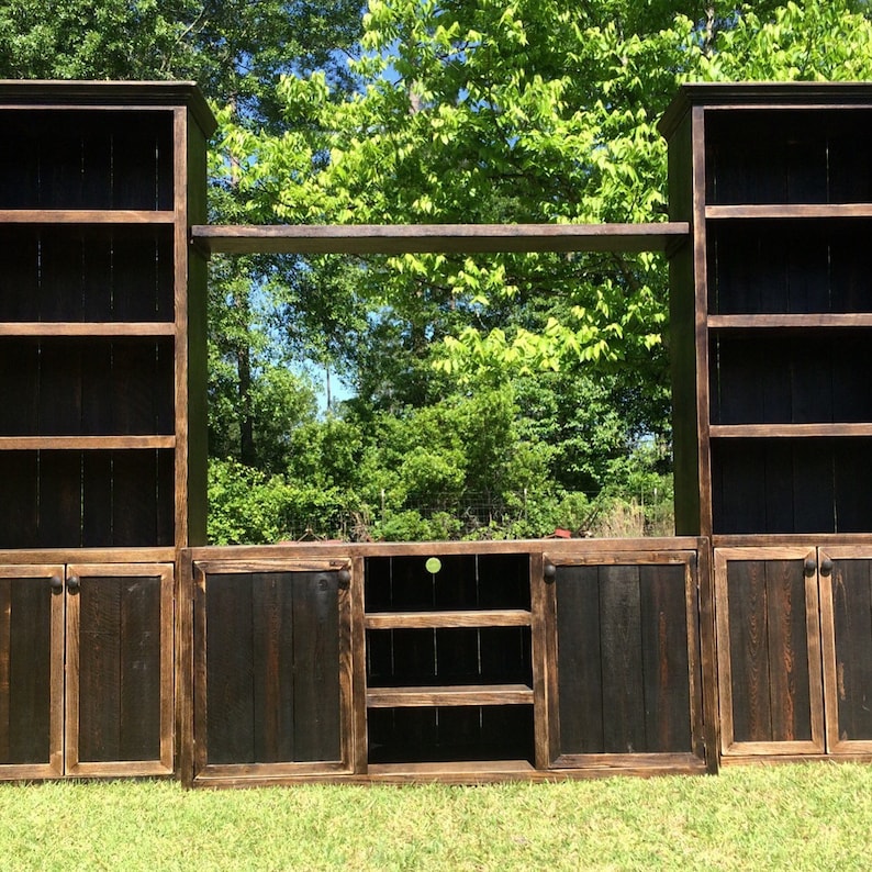 Texas Farmhouse TV Stand: Rustic Media Console with Storage image 2