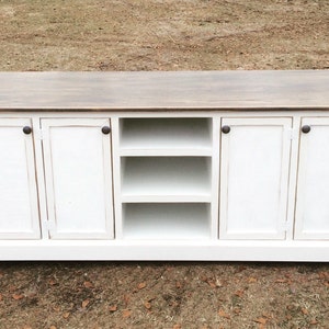Naples Handmade Rustic Wood Entertainment Center: Farmhouse Media Console with Storage image 6