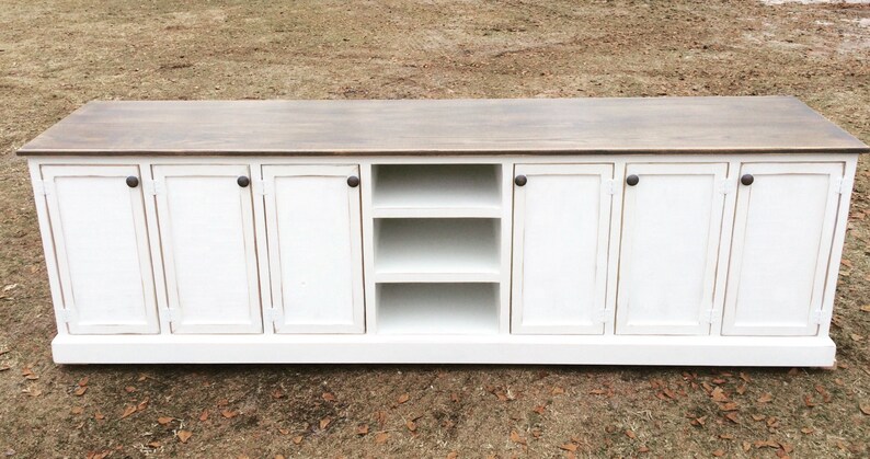 Naples Handmade Rustic Wood Entertainment Center: Farmhouse Media Console with Storage image 6