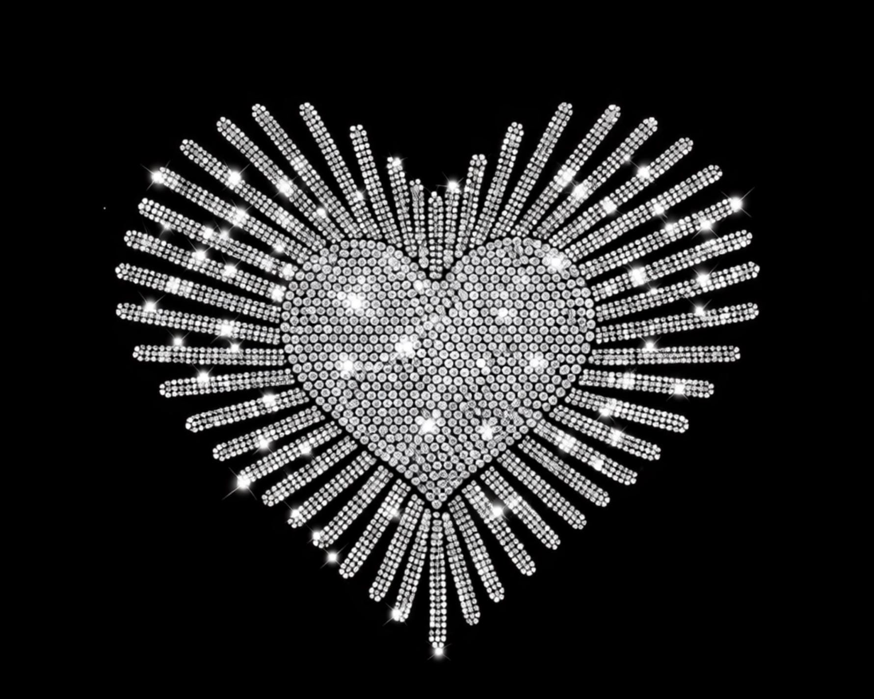 Heart Vector Rhinestone Rhinestone Heart PNG | Bling Heart | Rhinestone Cut File PNG - Etsy