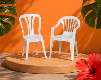 Mini sillas de jardín DTMF impresas en 3D