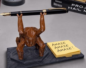 Rocky Alien Figurine Sci-fi 3D Print Pen Holder Inpired by Project Hail Mary Desk organizer
