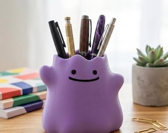 Ditto Pen Holder, Desk Organizer, Pokopia Pencil Holder, 3D Printed Desk Decor, Anime Gift, Gamer Setup, gift idea