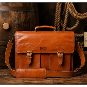 Sac messager en cuir personnalisé pour homme, porte-documents monogramme, sacoche de travail fait main, sac de bureau pour ordinateur portable