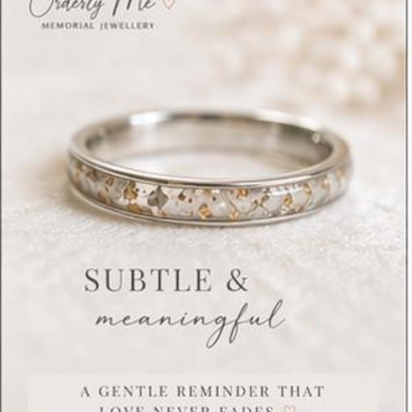 Subtle Ashes Resin Ring | Minimalist Memorial Keepsake Jewellery