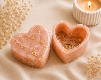 Heart Resin Trinket Box | Handmade Jewellery Keepsake Storage 7-8cm