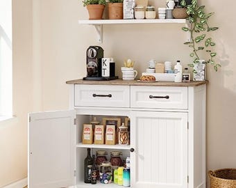 Modern Kitchen Sideboard Buffet Cabinet Coffee Bar Storage Console Organizer