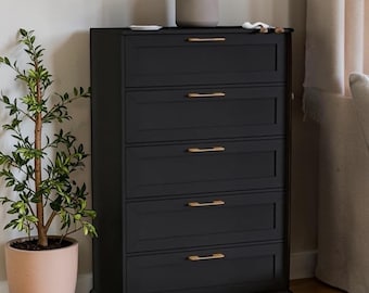 Tall Dresser Wooden Storage Cabinet Modern Drawer Organizer Bedroom Chest