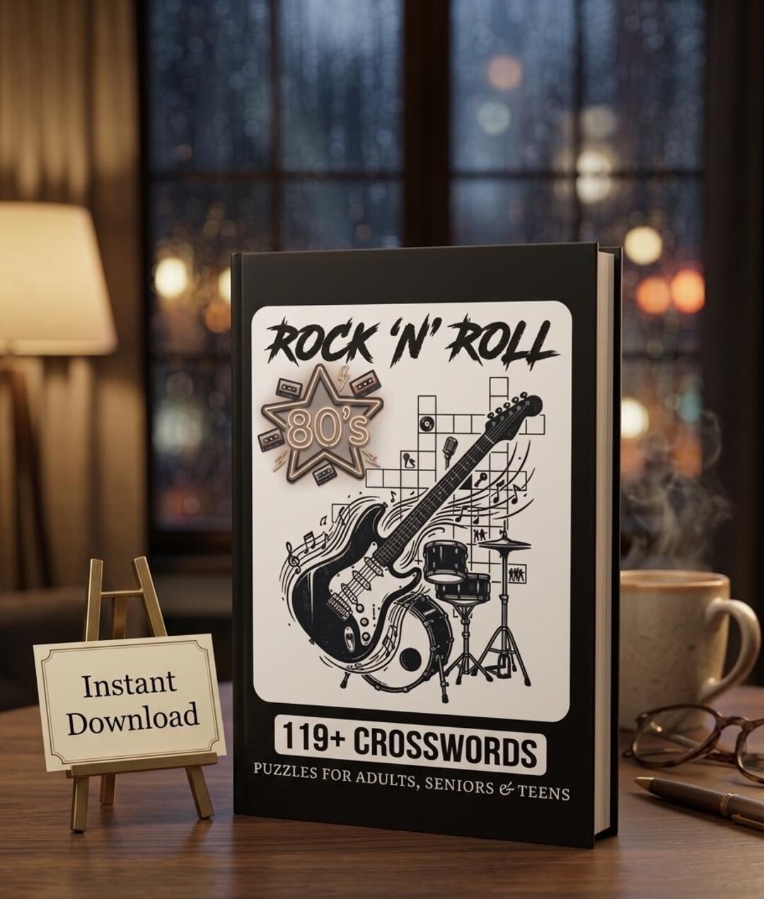 Rock 'N' Roll Crossword Puzzle Book | 120 Large Print Music Trivia ...