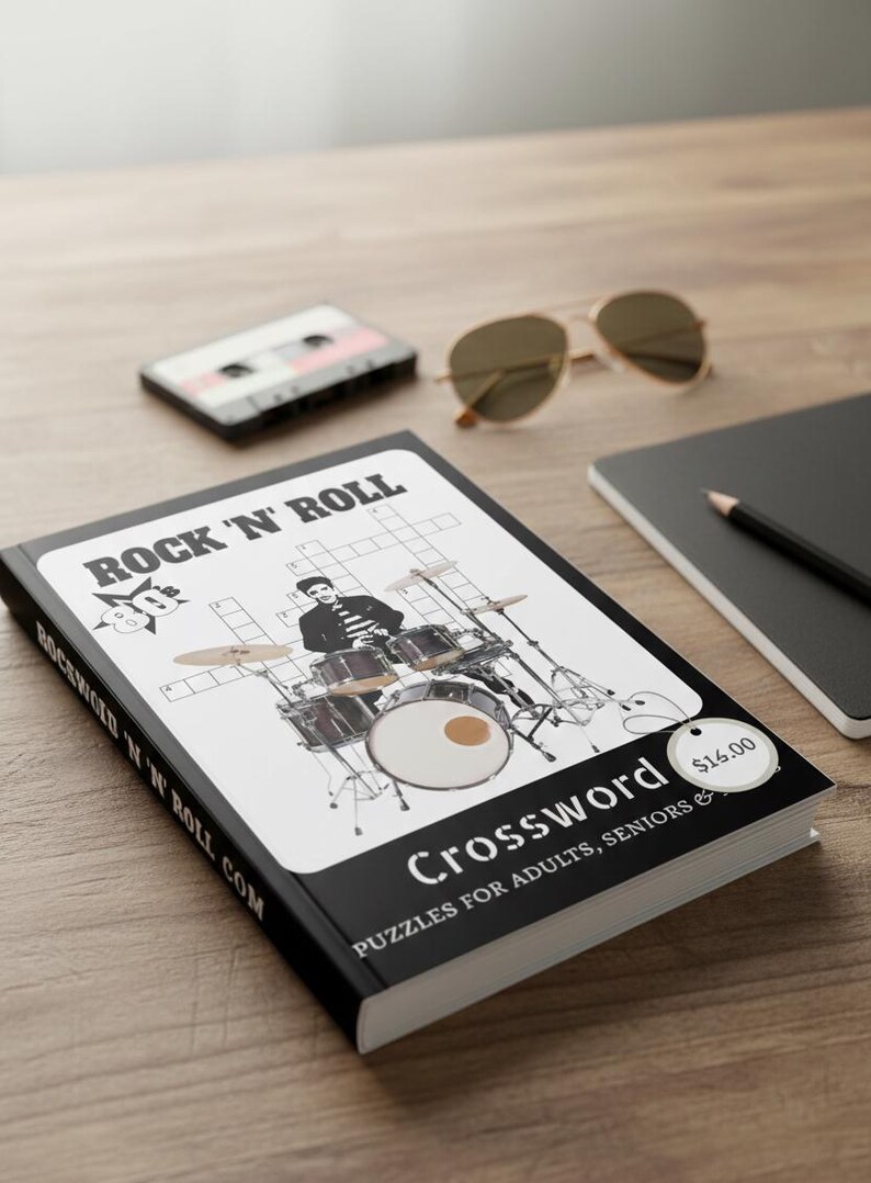Rock 'N' Roll Crossword Puzzle Book | 120 Large Print Music Trivia ...