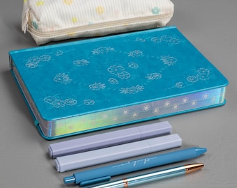Holographic Journal Gift Set for Women | A5 Dot Grid Notebook, Stationery Box with Pens and Pouch