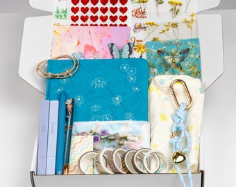 Dot Grid Notebook Gift Set for Women | A5 Bullet Journal Kit, Stationery Box with Washi Tape and Charm