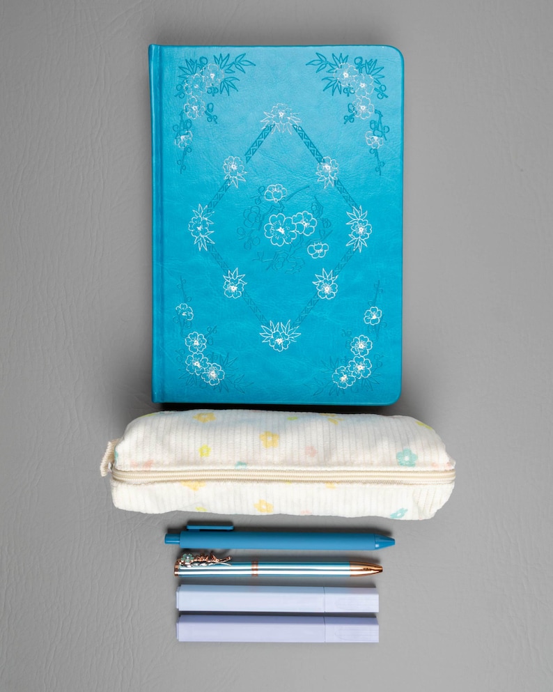 Holographic Journal Gift Set for Women | A5 Dot Grid Notebook, Stationery Box with Pens and Pouch image 2