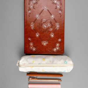 Holographic Journal Gift Set for Women | A5 Dot Grid Notebook, Stationery Box with Pens and Pouch image 4
