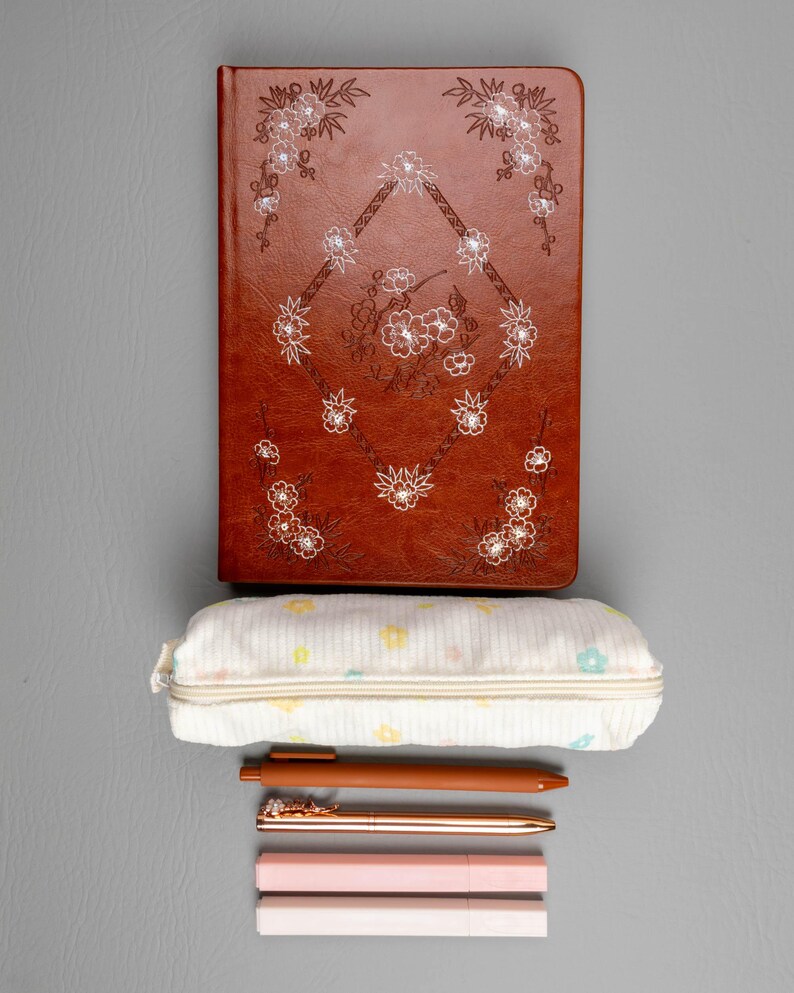 Holographic Journal Gift Set for Women | A5 Dot Grid Notebook, Stationery Box with Pens and Pouch image 4