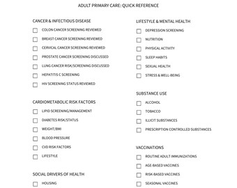 Chronic Care Core Checklist – Adult Primary Care | Clinical Workflow ...