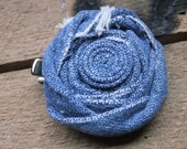 Denim Rosette hair Clip