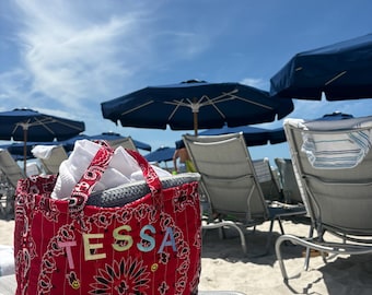 Custom Embroidered Bandana Tote Bag