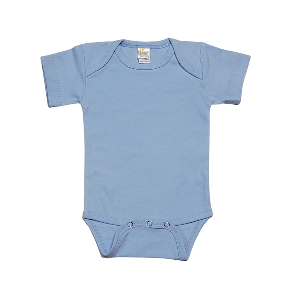 Blue 100% Cotton Bodysuit for Embroidery or Cricut New CLOSEOUT  Blank or Embroidered Name or Monogram  0-3 months Monag or Laughing Giraffe