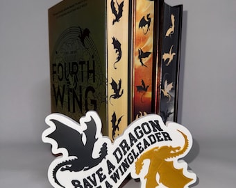 Fourth Wing Inspired Bookshelf Display | Dragon Fantasy Book Stand | Bookish Shelf Decor | Bookshelf Sign | Book Lover Gift