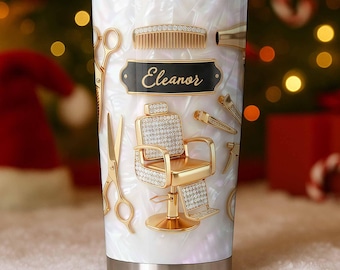Vaso personalizado para estilista, regalo personalizado para barbero, taza para silla de salón, regalo para peluquera para mujeres, taza de salón de belleza, regalo para estilista