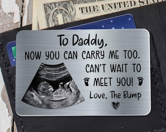 Tarjeta de bolsillo personalizada con ecografía, regalo para anunciar el embarazo a papá, tarjeta con foto personalizada, regalo del bebé para papá, regalo para el primer Día del Padre