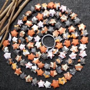 Halloween Garland Lucky Star Garland 100 stars PUMPKIN 70" Origami paper stars Party decoration Halloween decor Halloween tree orange black