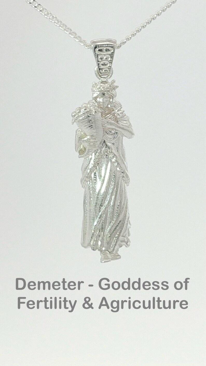 Demeter - Goddess of Fertility & Agriculture. Solid Silver Pendant. - Etsy